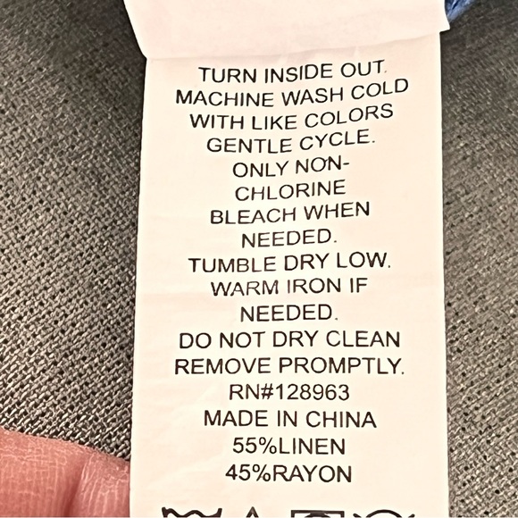 Indigo Rein Women’s Blue Striped Linen Baggy Leg Beach Pants Size Small - Picture 5 of 6